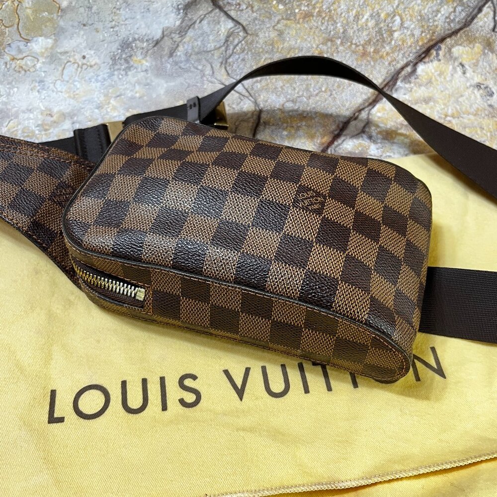 Sold!!Louis Vuitton Geronimos Sling Bumbag Damier Ebene Waist Crossbody Pouch